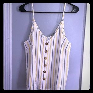 New. White striped tank. Never worn.